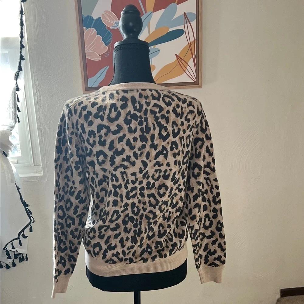 J.Crew Merino Wool Leopard Print Sweater Size S